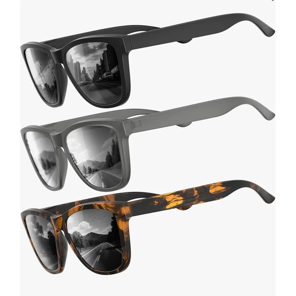 Polarized Sunglasses for Mens Womens Fashion Sun Glasses Shades for Driving 3pcs